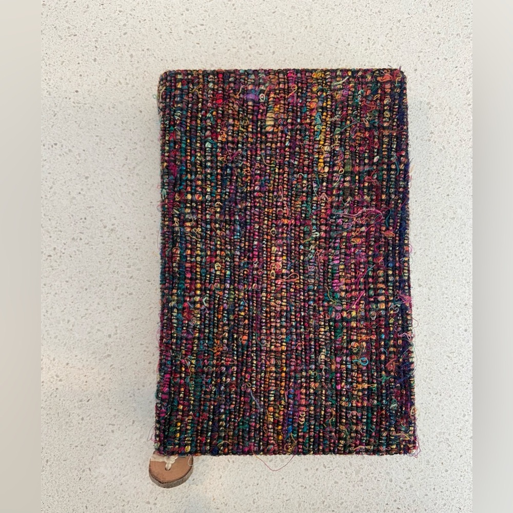 Multicolor journal. Cover created from recycled silk saris